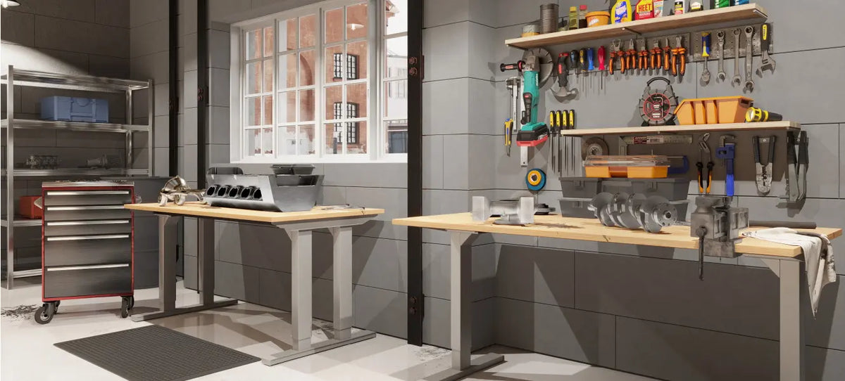 Höhenverstellbarer Schwerlasttisch im Produktionsumfeld