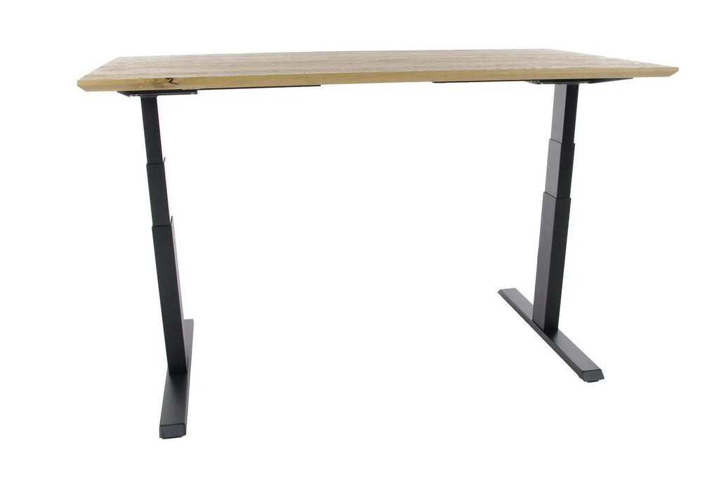 Bürotisch Eiger, inkl. Massivholz Tischplatte, Kabelwanne und Bedienung