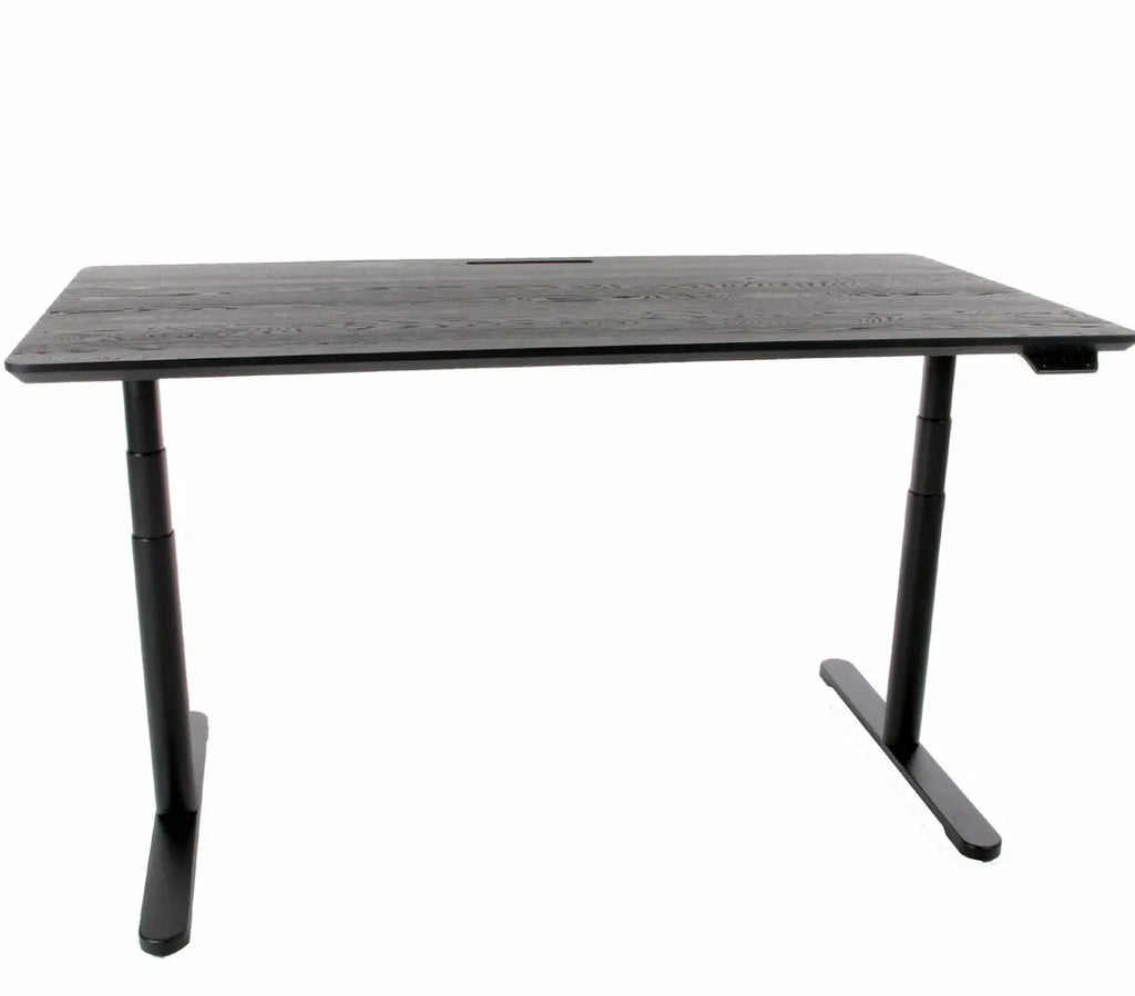 Bürotisch Mönch, inkl. Massivholz Tischplatte, Kabelwanne und Bedienung